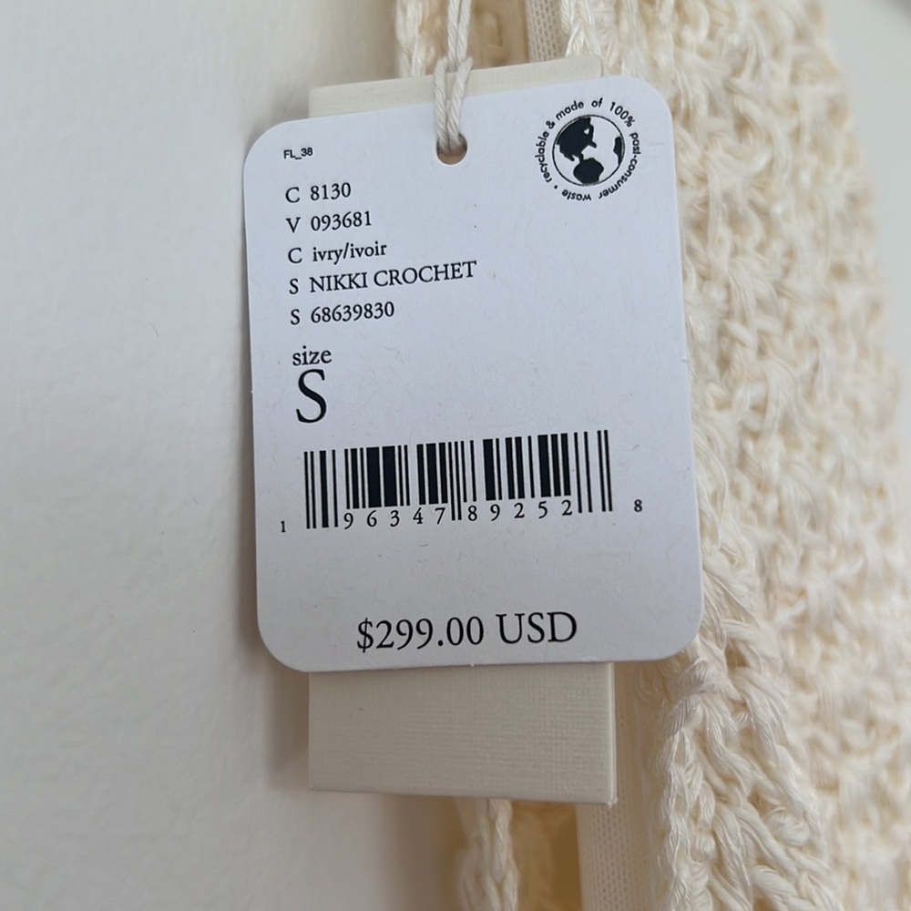 Free People Ivory Crochet Dress, size S, never been worn - Picture 6 of 6